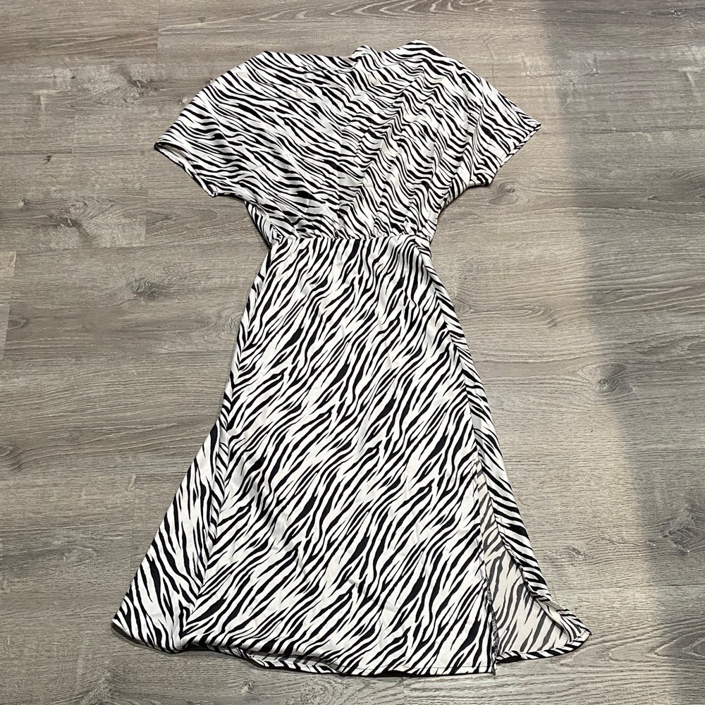 Renee C. Monochrome Zebra Print Midi Dress - Picture 3 of 3